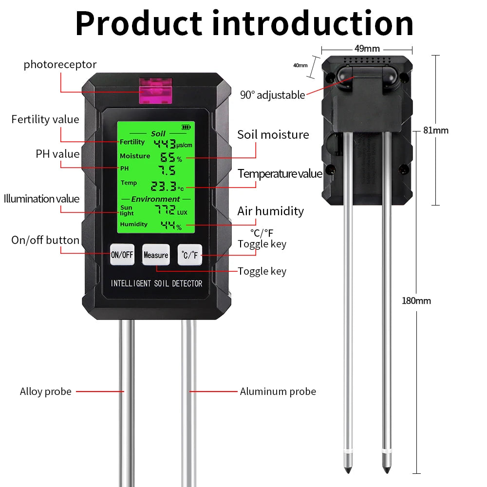 6 in 1 High Accuracy Soil pH Tester
