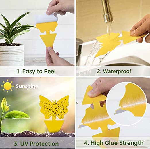 40 pcs Reusable Dual-Sided Sticky Fly Traps