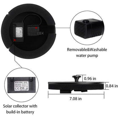 Floating Solar Garden Fountain