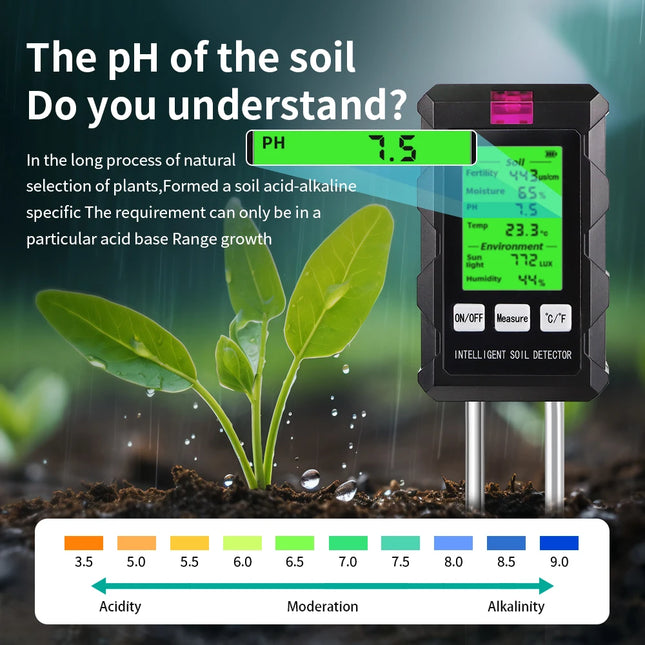 6 in 1 High Accuracy Soil pH Tester