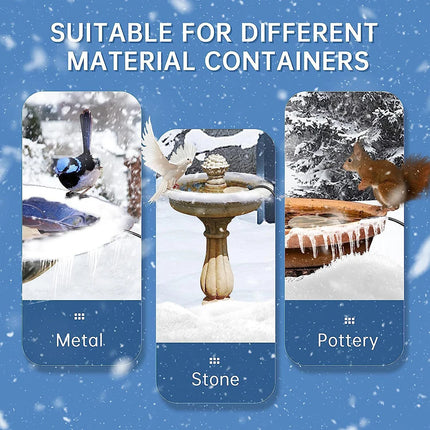 60W Bird Bath Heater Deicer with Thermostat Control & Auto Shut