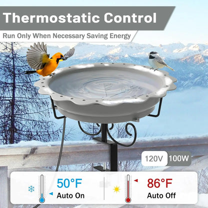 100W Heated Bird Bath for Outdoors
