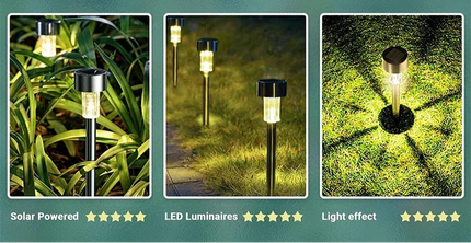 Outdoor Solar Garden Lights Waterproof Set of 10