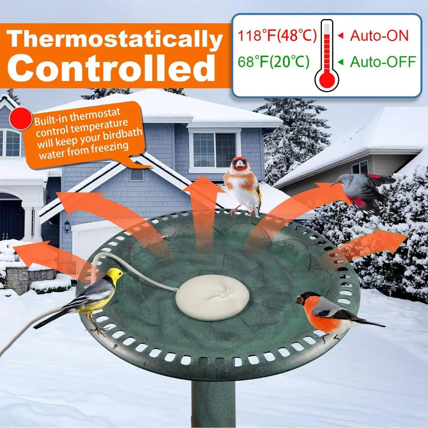 Bird Bath Heater Smart Deicer