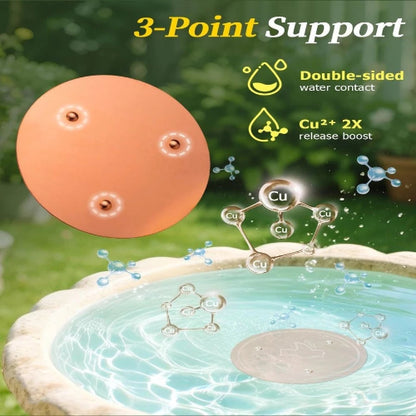 Product with 3-point support feature shown over a water body, with text highlighting features.