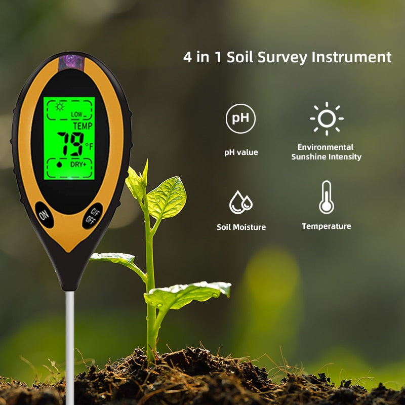 Digital Soil Moisture PH Sunlight Temperature Meter – Gardens Depot